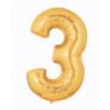 #3 gold foil number balloon