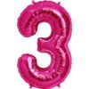 #3 magenta foil number balloon